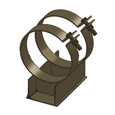 Опоры СПО ТД 1-487-1997.00.000 скользящие подкладные хомутовые для труб в ППУ изоляции Дн 57 - 159 мм